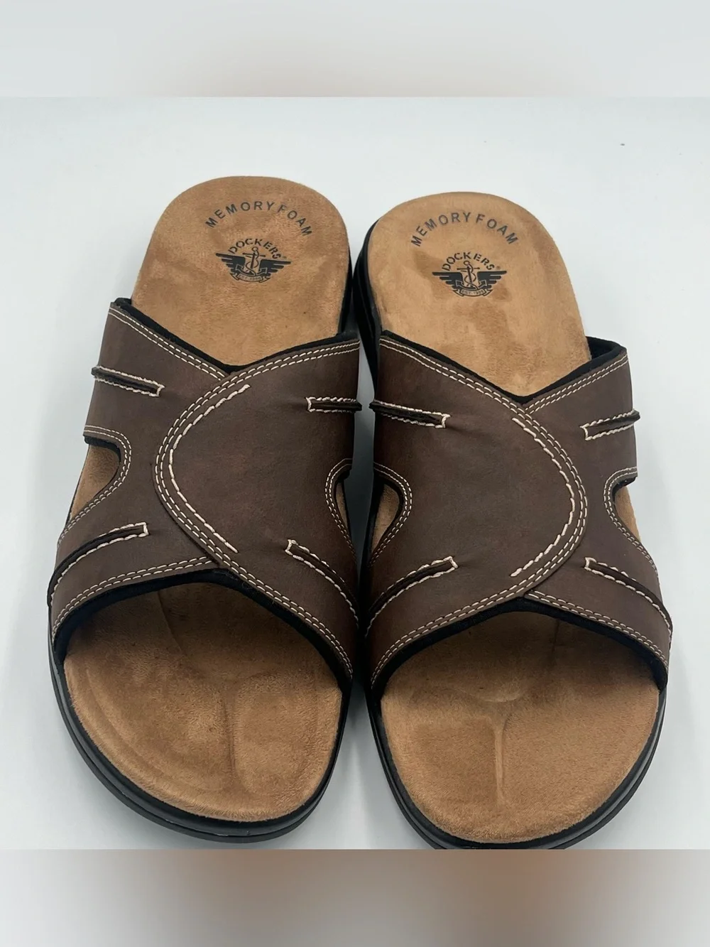 Dockers Sunland Slide Sandals Size Men’s 12W Rust (Dark Brown)